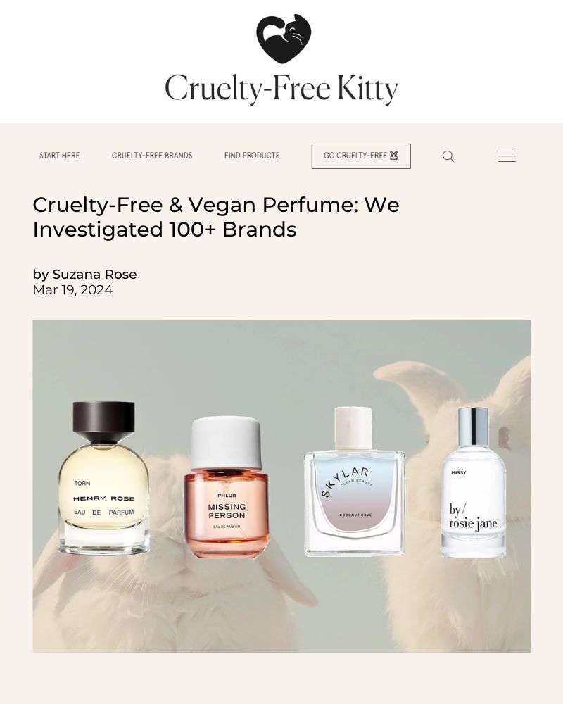 Cruelty-Free Kitty Article Featuring Wit & West Perfumes: Cruelty-Free & Vegan Perfume: We Investigated 100+ Brands