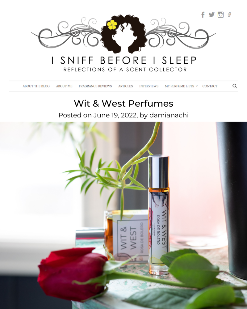 I Sniff Before I Sleep blog featuring Wit & West Perfumes