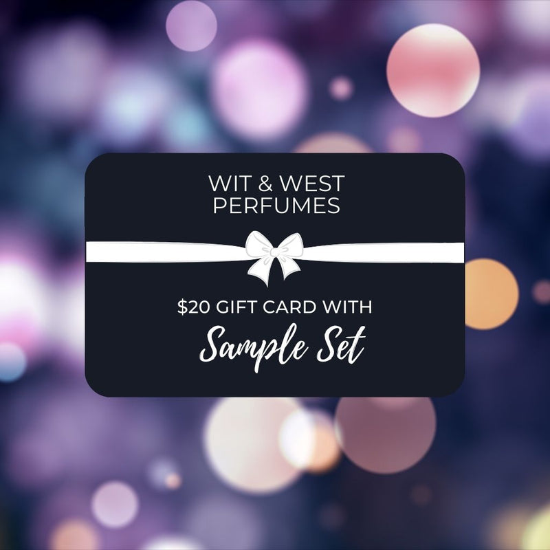 20 dollar gift card with sample set